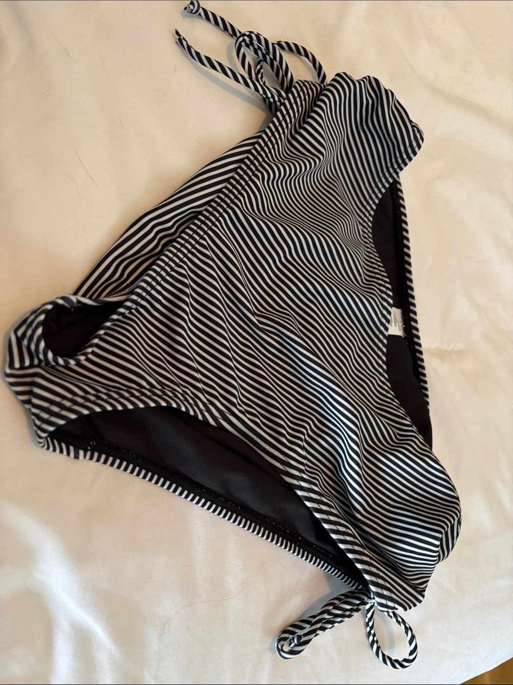 Classic Black & White Striped Women’s Swim Bottoms